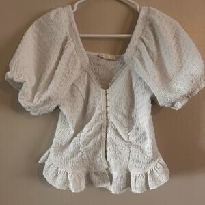 Me Loved Babe Unconditional Love Top White Women's Small